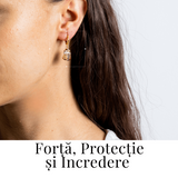 Cercei Aurii cu Ochi de Tigru Brut Natural - Putere si Protectie
