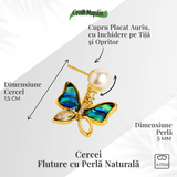 Cercei fluture cu perla naturala - Rafinament si renastere