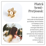 Floare de lumina - Cercei cu perla naturala si design floral