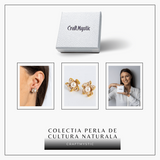 Floare de lumina - Cercei cu perla naturala si design floral
