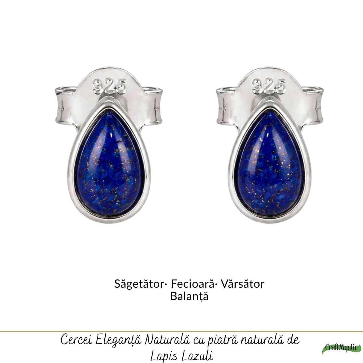 Cercei argint 925 lacrima cu Lapis Lazuli – claritate si incredere interioara