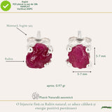 Cercei Argint 925 cu Rubin Brut Natural – Energie, Curaj si Feminitate