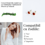 Rafinament discret - Cercei Finuti din Argint 925 cu Chihlimbar