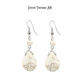 Cercei din Turcoaz cu Textura de Temperament Cercei Lungi Bridal in Culoarea Alba