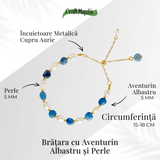 Protectie si claritate - Bratara cu aventurin albastru si perle