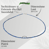 Intelepciune si Creativitate - Choker din Otel Inoxidabil cu Lapis Lazuli Natural Fatetat