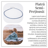Intelepciune si Creativitate - Choker din Otel Inoxidabil cu Lapis Lazuli Natural Fatetat