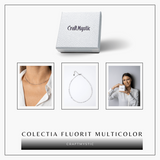 Echilibru si Claritate - Choker din Otel Inoxidabil cu Fluorit Multicolor Natural Fatetat 2.5MM