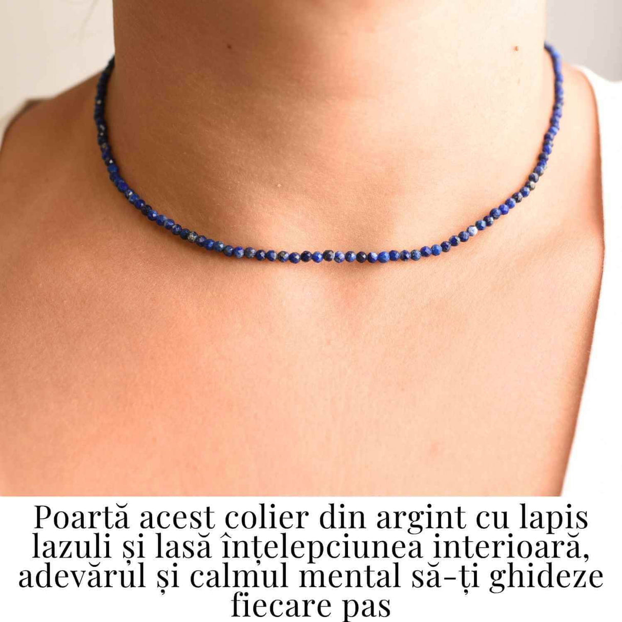 Claritate si Adevar Interior - Colier din Argint 925 cu Lapis Lazuli Fatetat