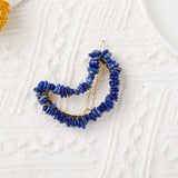 Clame pentru par in forma de semiluna cu piatra naturala semipretioasa Lapis Lazuli pentru un look chic si vibratii pozitive