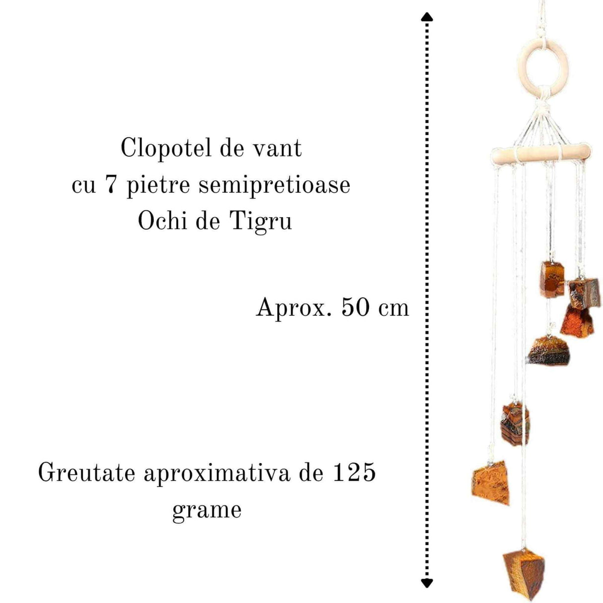 Clopotel de Vant cu Ochi de Tigru - Armonie, Energie si Rafinament in Casa Ta