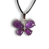 Colier ajustabil fluture cu Ametist - Protectie si Eleganta
