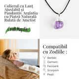 Colier cu Piatra Rulata de Ametist Natural - Calm si Protectie Spirituala