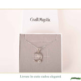 Colier Semiluna cu diamant Moissanit din Argint 925 – Feminitate si Stralucire Mistica