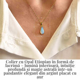 Colier Argint 925 Aur 18K cu Opal Etiopian Lacrima 1.09-1.37 gr- Intuitie si Claritate