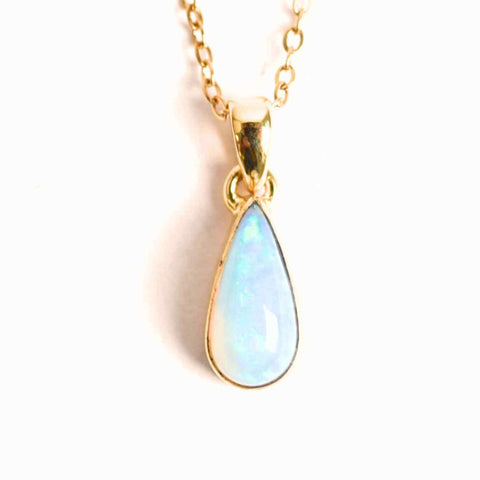 Colier Argint 925 Aur 18K cu Opal Etiopian Lacrima 1.09-1.37 gr- Intuitie si Claritate