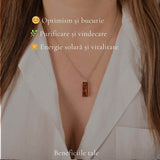 Colier argint 925 cilindru cu chihlimbar natural - Energie solara si claritate