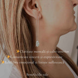 Cercei Argint 925 cu Acvamarin Brut si Lant – Calm Interior si Eleganta Naturala