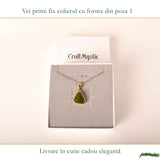Colier Argint 925 Placat Aur 18K cu Amolit Natural Brut – Energie, Prosperitate si Protectie