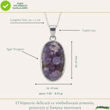 Colier Argint 925 cu Agat Strugure Natural Oval – Calm, Intuitie si Echilibru