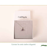 Colier Argint 925 cu Triplu Ametist – Liniste, Protectie si Claritate