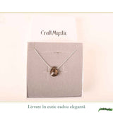 Colier argint 925 cu cuart fumuriu lacrima – protectie ai echilibru emotional