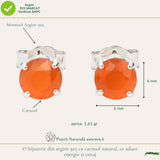Cercei argint 925 cu carneol rotund – energie si incredere