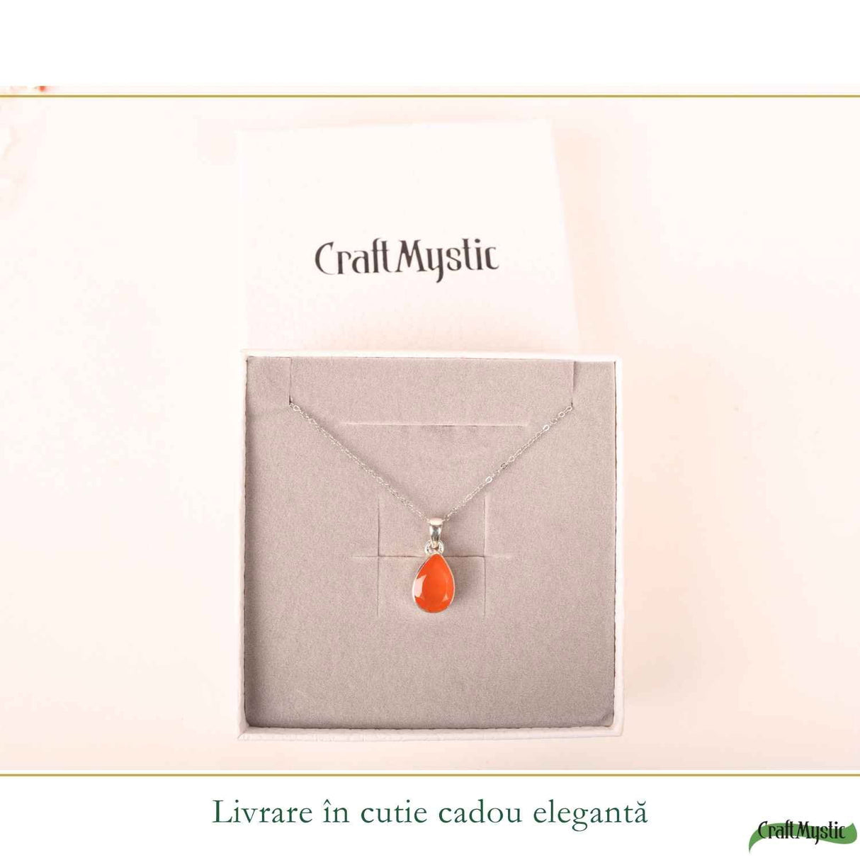 Colier argint 925 cu Carneol fatetat – energie si incredere zilnica