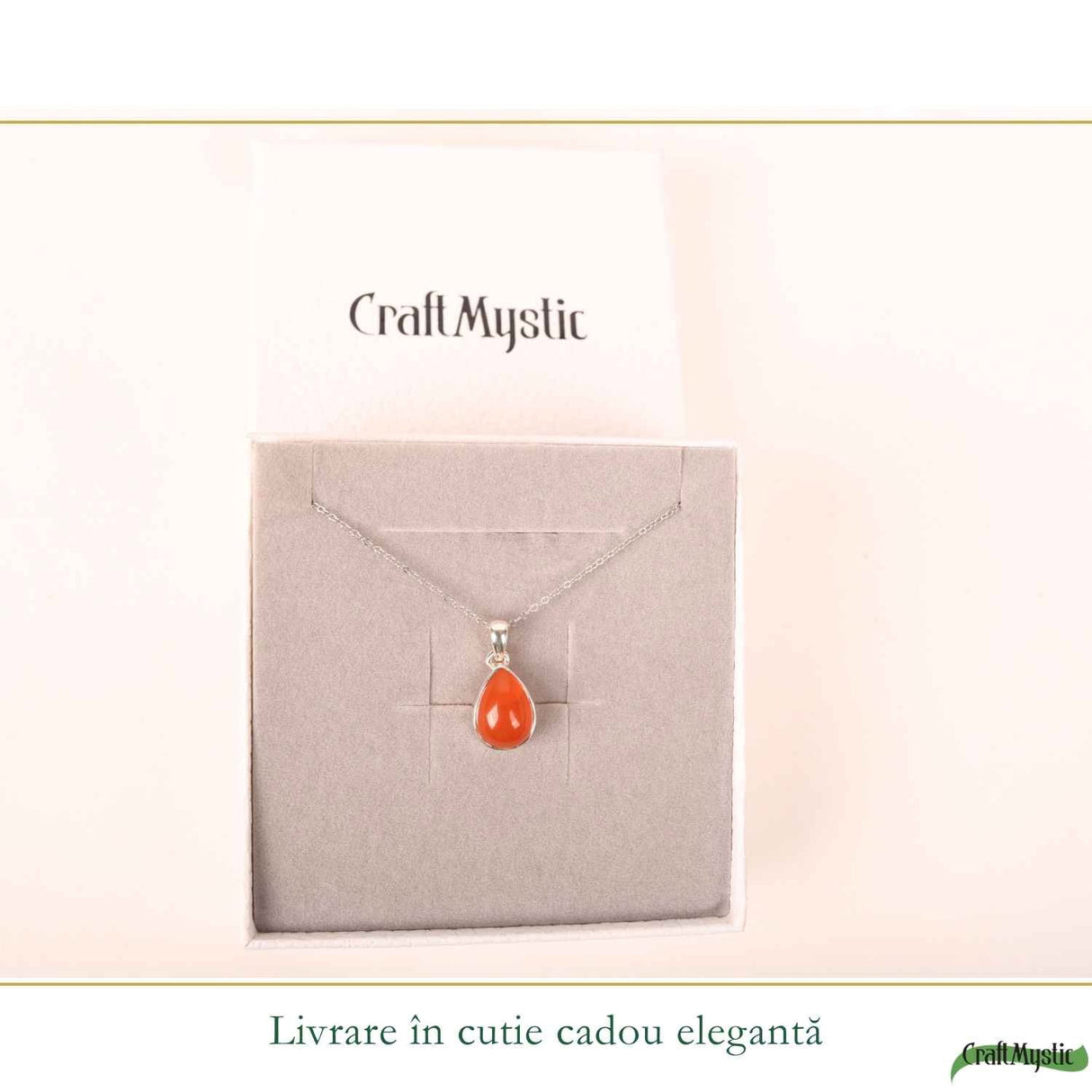 Colier argint 925 cu Carneol fatetat – energie si incredere feminina
