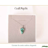 Colier Argint 925 cu Malachit si Crisocola Lacrima – Protectie si Armonie