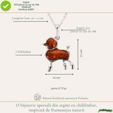 Colier Argint 925 cu Chihlimbar Pudel – Energie Calda si Bucurie