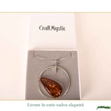 Colier Argint 925 cu Chihlimbar Lacrima – Energie Calda si Eleganta Naturala