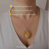 Colier Argint 925 cu Chihlimbar Frunza – Energie Naturala si Eleganta Organica