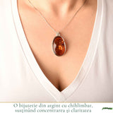 Colier Argint 925 Oval cu Chihlimbar – Armonie si Energie Pozitiva