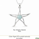 Colier Argint 925 cu Larimar Stea de Mare – Calm si Energie Feminina