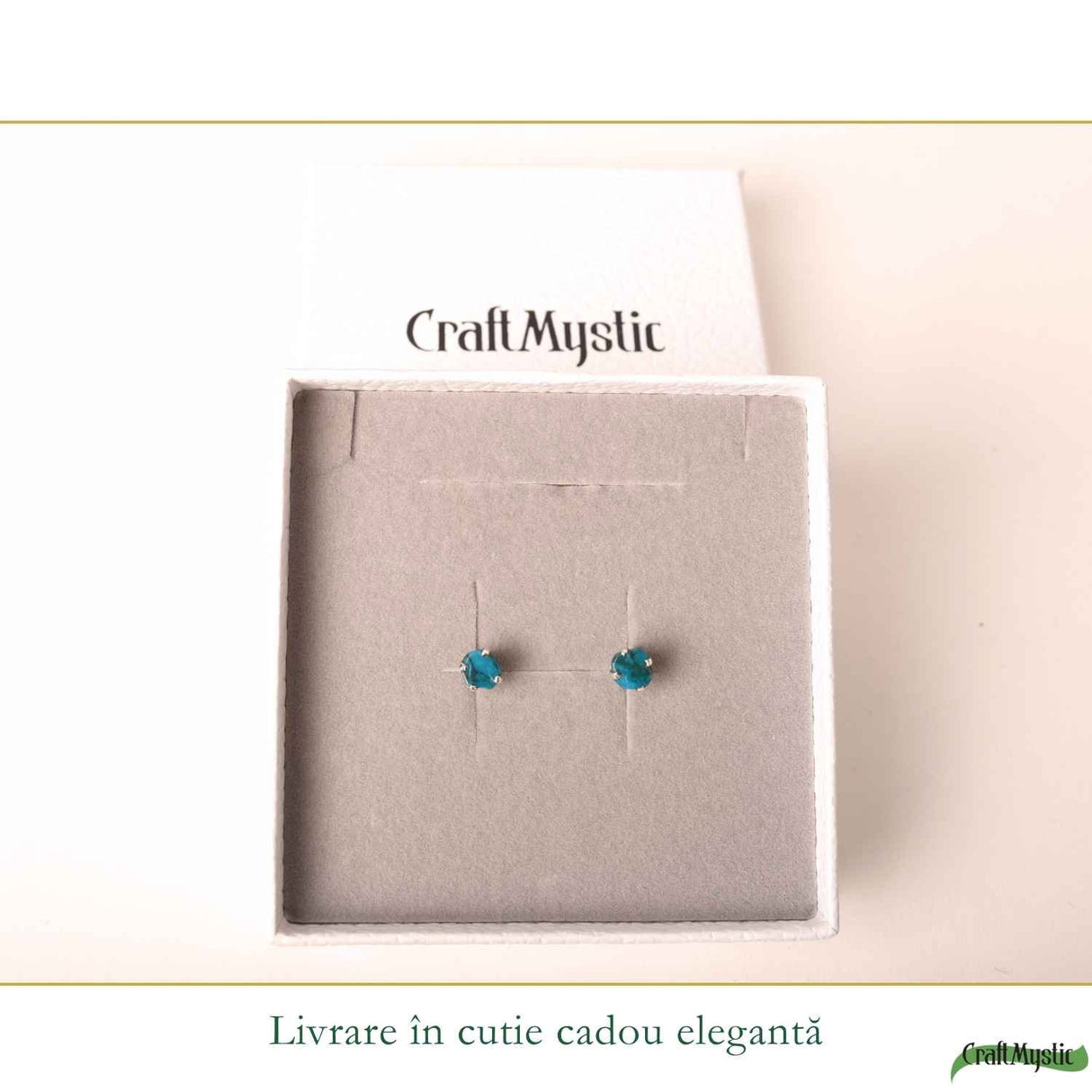 Cercei Argint 925 cu Crisocola Brut Natural – Calm si Feminitate Autentica