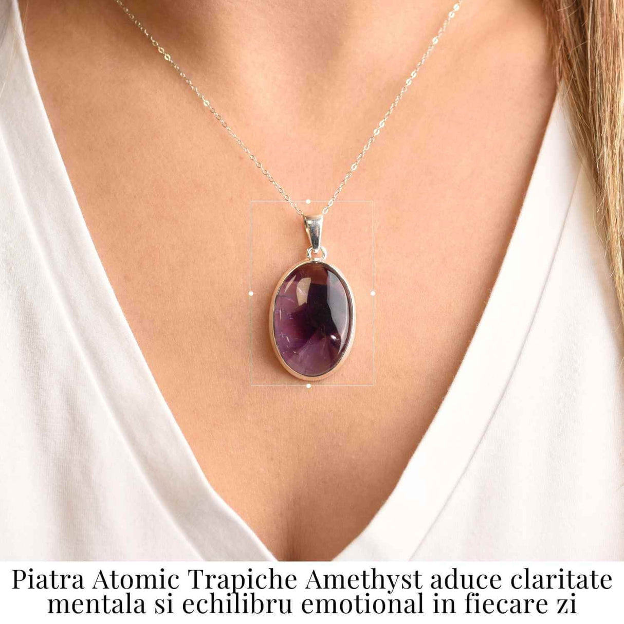 Colier argint 925 cu piatra naturala Atomic Trapiche Amethyst - Claritate si Protectie Spirituala