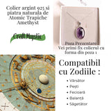 Colier argint 925 cu piatra naturala Atomic Trapiche Amethyst - Claritate si Protectie Spirituala