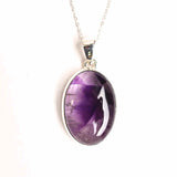 Colier argint 925 cu piatra naturala Atomic Trapiche Amethyst - Claritate si Protectie Spirituala