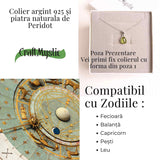Colier Argint 925 cu Peridot Natural Oval - Lumina Interioara si Energie Pozitiva