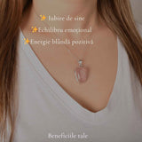 Colier Cuart Roz neregulat din Argint 925 – iubire de sine si echilibru emotional