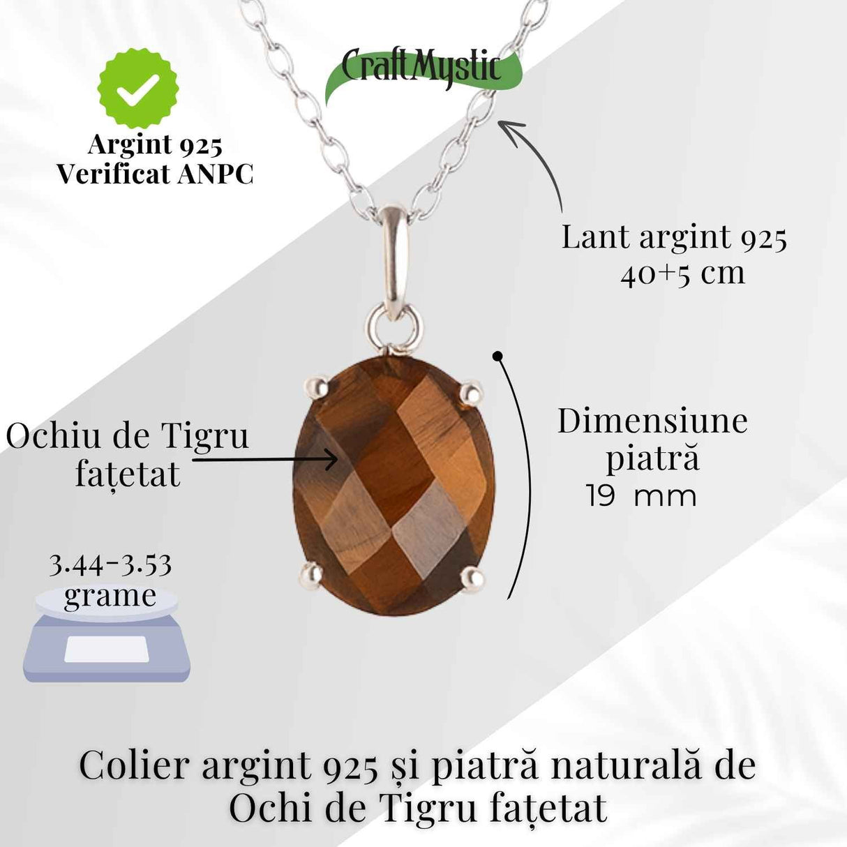 Colier Argint 925 cu Cuart Roz Lacrima - Iubire, Vindecare si Armonie Interioara
