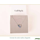 Colier Argint 925 cu Labradorit, Tanzanit Si Piatra Lunii – Intuitie si Echilibru