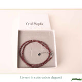Colier Fin la Baza Gatului Tip Choker cu Granat Fatetat 2 mm – Pasiune si Energie Interioara