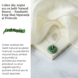 Colier Argint 925 cu Jadit Natural Rusesc in Forma Rotunda - Echilibru, Noroc si Protectie Spirituala
