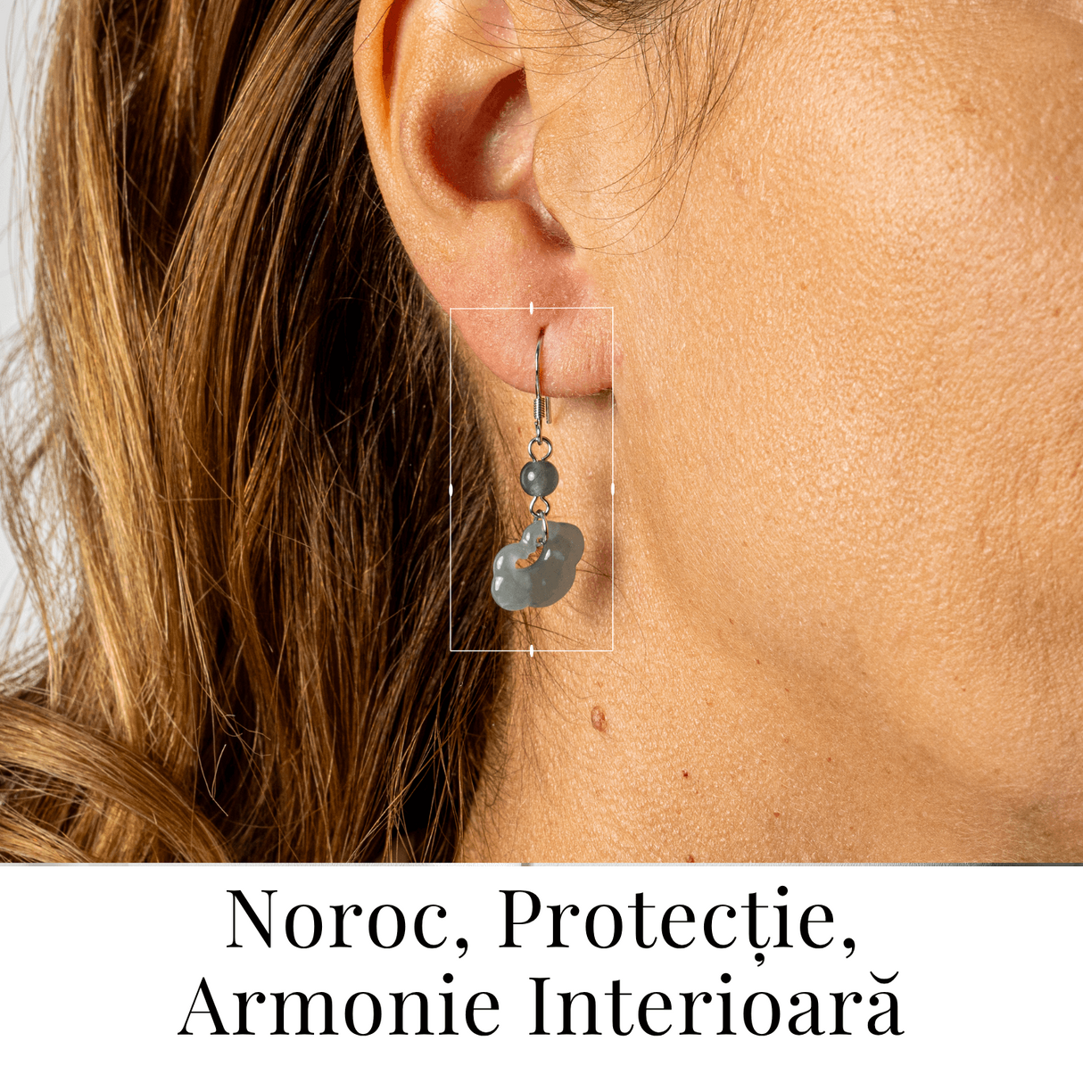 Cercei Argint 925 cu Jad Albastru Guatemala - Model Nor Pi Disc pentru Noroc si Protectie