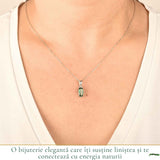 Colier Argint 925 cu Kianit Verde Fatetat – Echilibru si Claritate