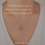 Colier Argint 925 cu Kianit Verde Fatetat – Echilibru si Claritate