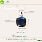Colier Argint 925 cu Labradorit Fatetat Patrat – Claritate si Protectie