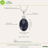 Colier Argint 925 cu Labradorit Fatetat Oval – Intuitie si Protectie